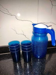 Blue jug and glass set☀️