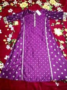 Vibrant Purple Printed Kurta