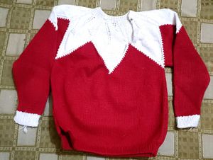 Adorable Baby Red &amp; White Sweater