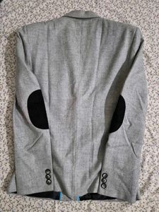 Men's Grey Blazer with Pocket Square
