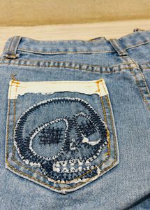 Distressed Denim Shorts