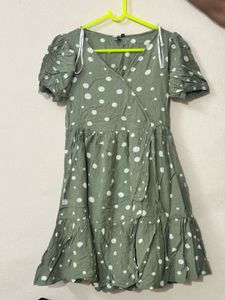 Chic Polka Dot Wrap Dress