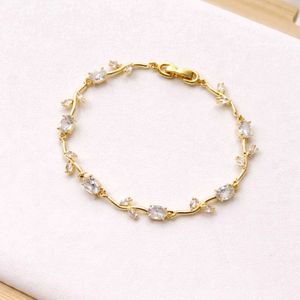 Elegant Gold tulip Bracelet with Crystals