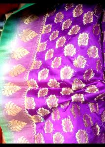 Green &amp; Purple Banarasi Silk Saree