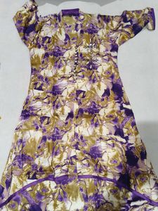 Purple Floral Print Kurta
