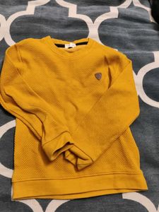 Boys Mustard Waffle Knit Pullover
