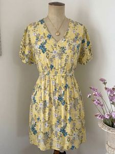 Sunny Yellow Floral Mini Dress