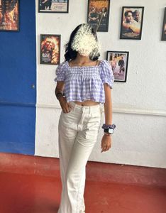 Beige Straight Leg Pants