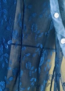 Elegant Navy Floral Sheer Kimono