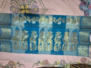 Beautiful Blue Pure Cotton Saree