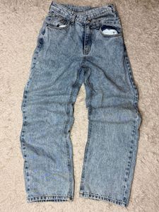 Acid Wash Wide Leg Jeans