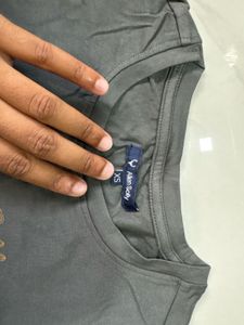 Allen Solly Woman Charcoal Grey T-Shirt