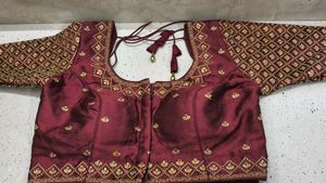 silk party wear blouse -Red and Maroon color Blous