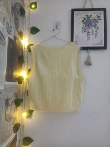 Cozy lemon yellow Knit Vest Top