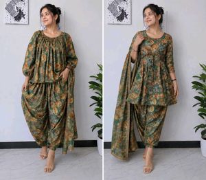 Vibrant Floral frock and dhoti