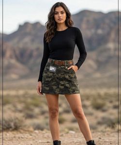 Denim Cargo Mini Skirt