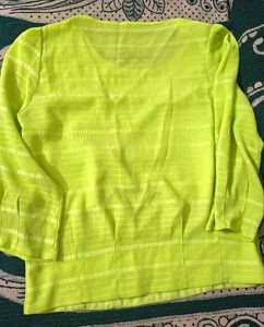 Lime Green Textured Top