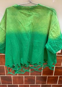 Distressed Ombre Green T-Shirt
