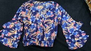 Chic Floral Bell Sleeve Blouse