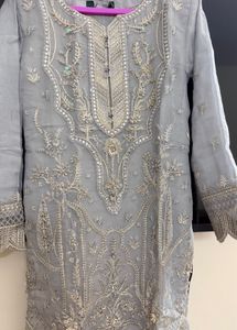 Elegant Grey Kurta Set with Dupatta