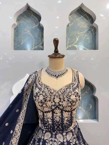 Elegant Navy Blue Lehenga Choli