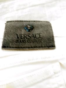 Versace white low rise jeans