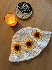 Crocheted Sunflower Bucket Hat