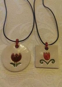 floral clay necklace