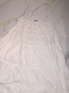 white cotton long skirt