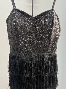 Sparkly Black Fringe Dress