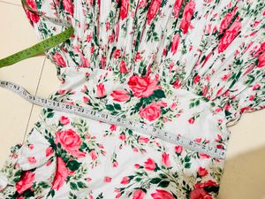 Floral Print Pleated Dress