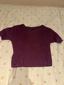 Ribbed Burgundy Crop Top