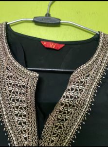 Black Color W Kurta For Ladies