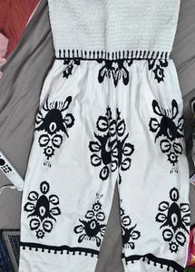 Boho Black & White Printed Jumpsuit