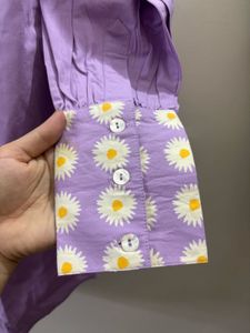 FOREVER 21 Lavender Shirt Dress with Daisy Print