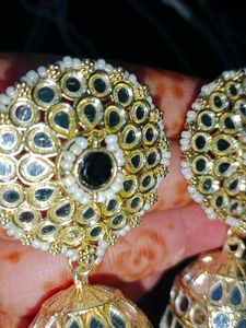 Big Jhumkas Available In Black Colour