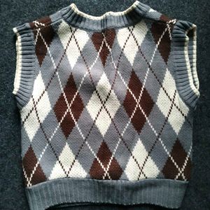 Argyle Knit Sweater Vest