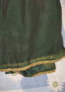 Elegant Emerald Green Saree