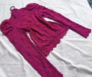 🎁 Pinterest Lace Puff Sleeve Mock Neck Top M
