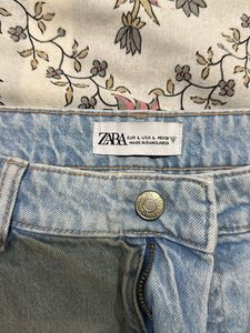 ZARA Denim Midi Skirt size L