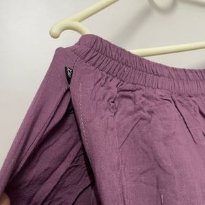 Elegant V-Neck Purple Dress