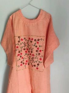 Peach Embroidered Anarkali Gown