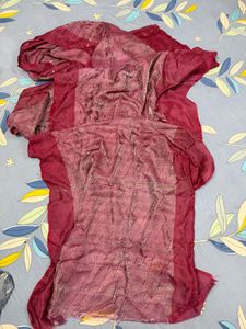 Maroon Silk Saree with Gold Work