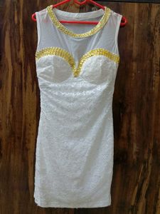 party wear white bodycon dress