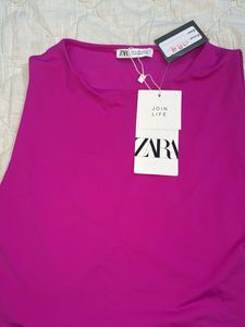 Vibrant Pink Sleeveless Crop Top