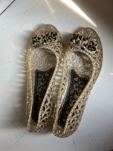 Sparkly Jelly Flats with Bow Detail