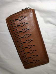Elegant Tan Brown Cut-out Purse
