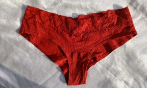 Red Lace Trim Briefs