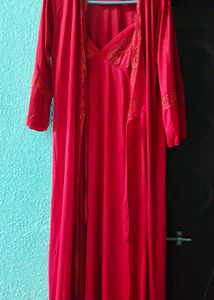 Red Satin two piece nighty