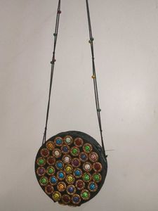 Round Smiley Face Crossbody Bag